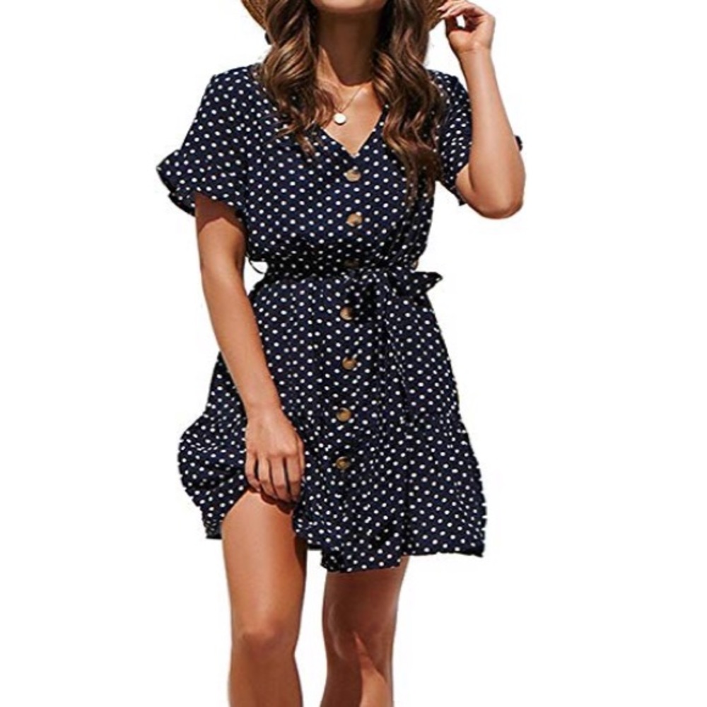 🔹LAINEY Womens Polka Dot Swing Dress🔹 - Picture 2 of 4